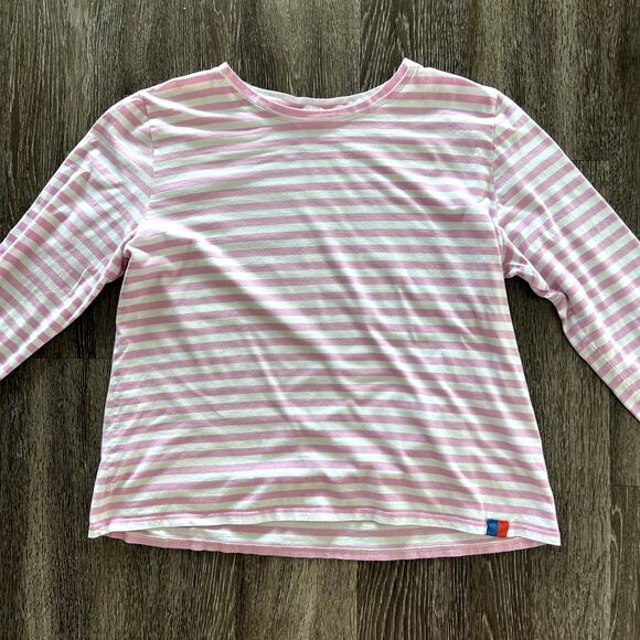 KULE Pink Stripe The Modern Long Sleeve Top XXL 100% Cotton Breton Classic Tee - Picture 5 of 16